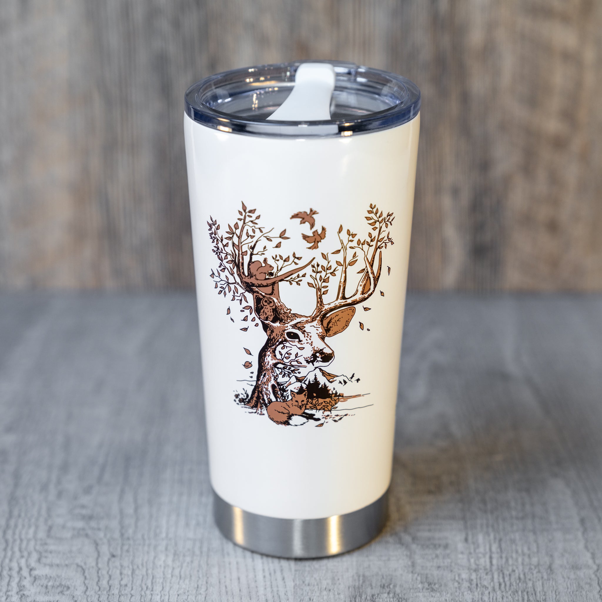 Wood Grain Tumbler 20oz Tumbler Deer Tumbler Deer Head 