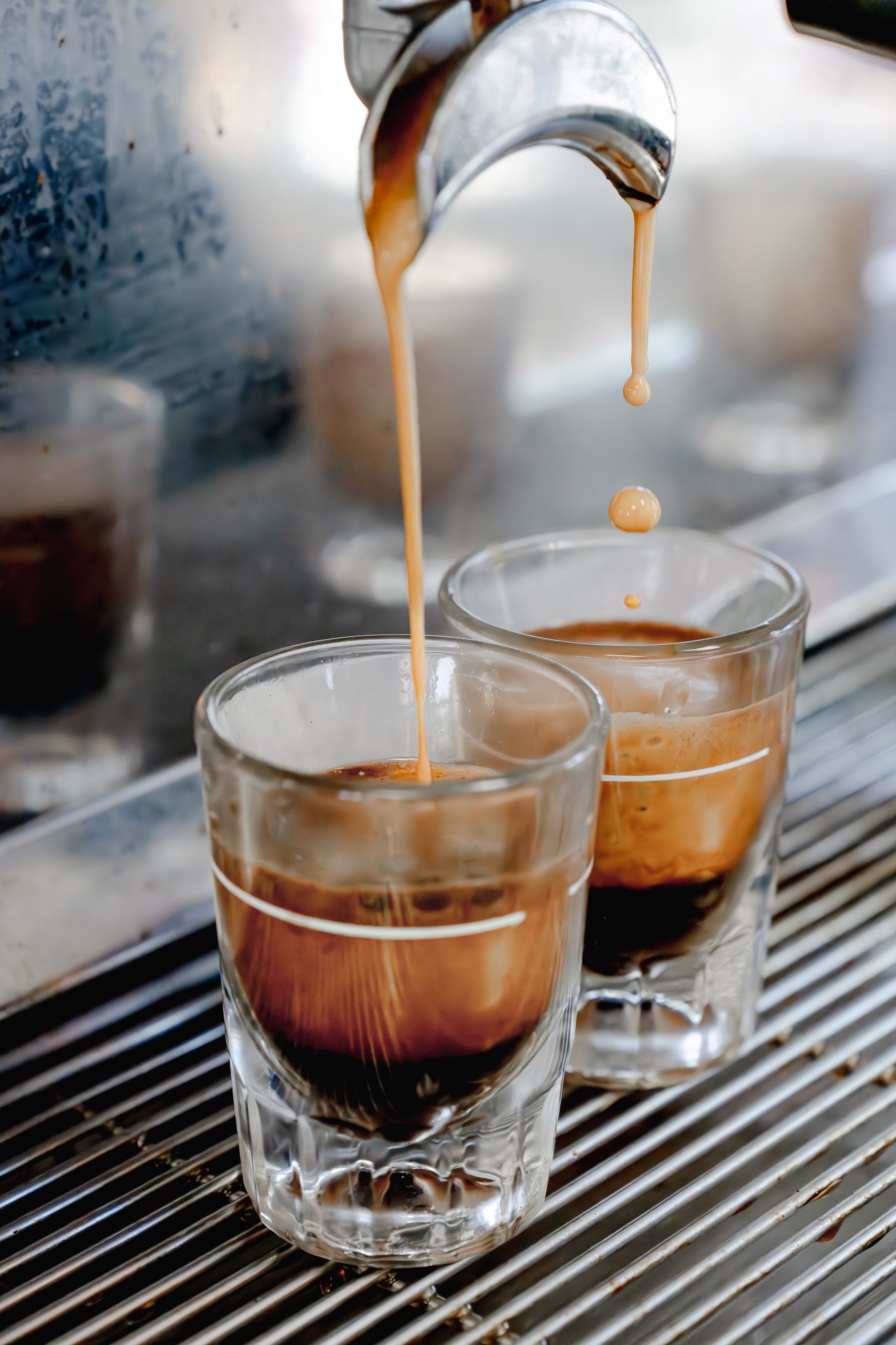 beautifully poured espresso shots